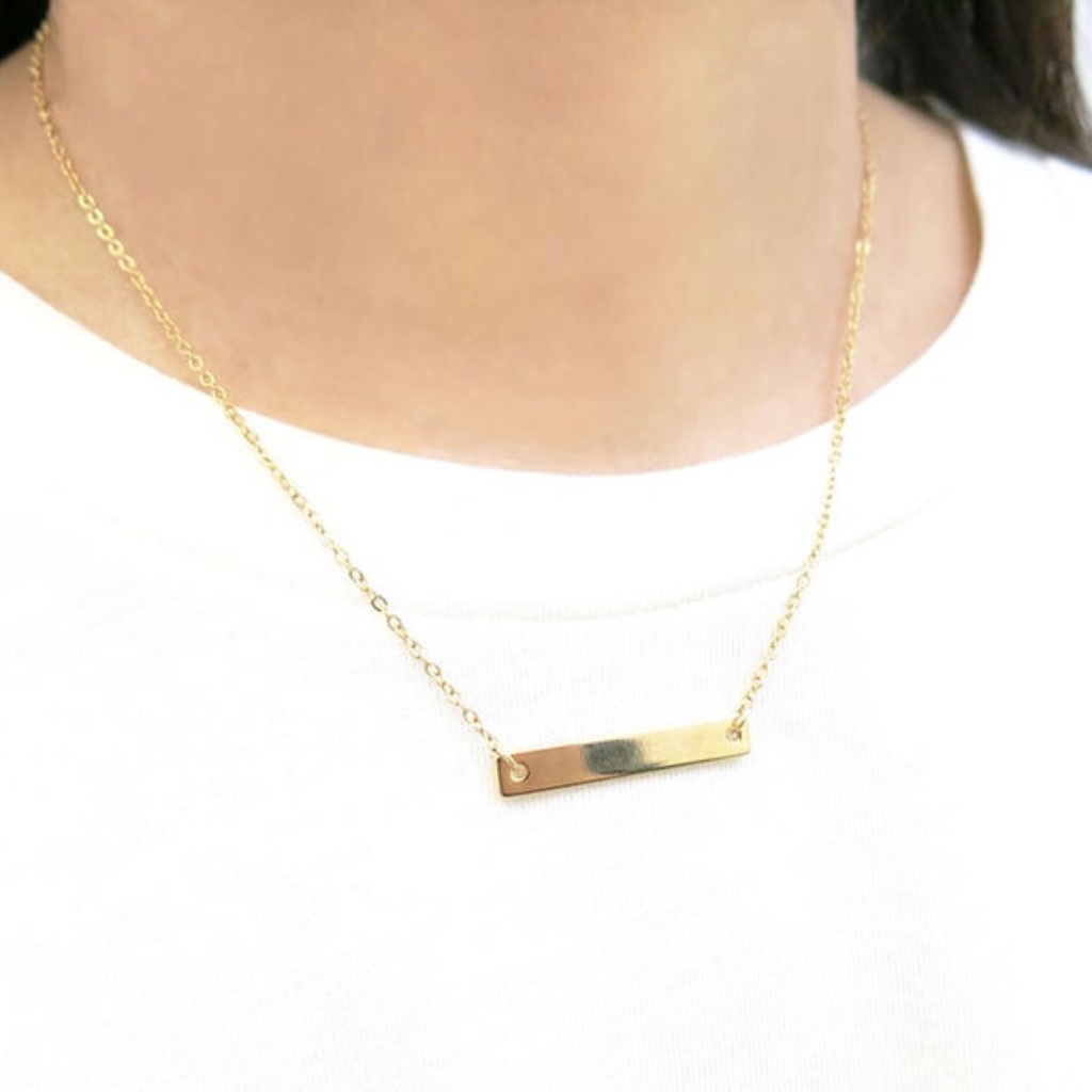 Gold Or Rose Gold Plated Margot Bar Necklace